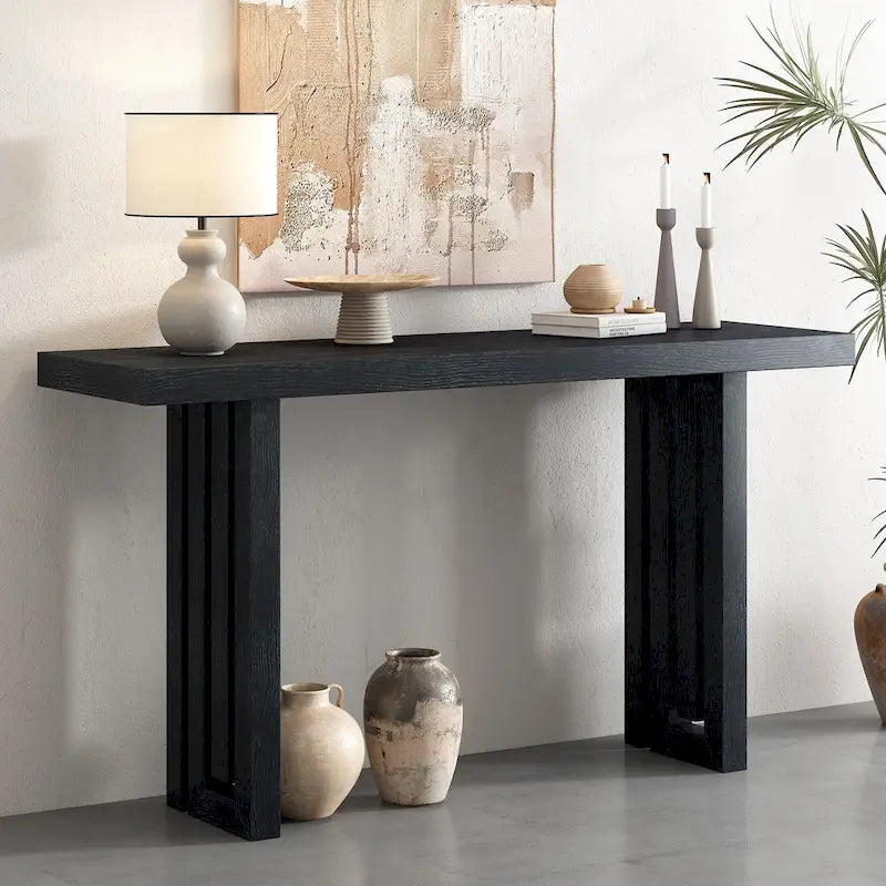 59 Modern Console Table with Distinctive Side Shapes for Entryway, Living Room