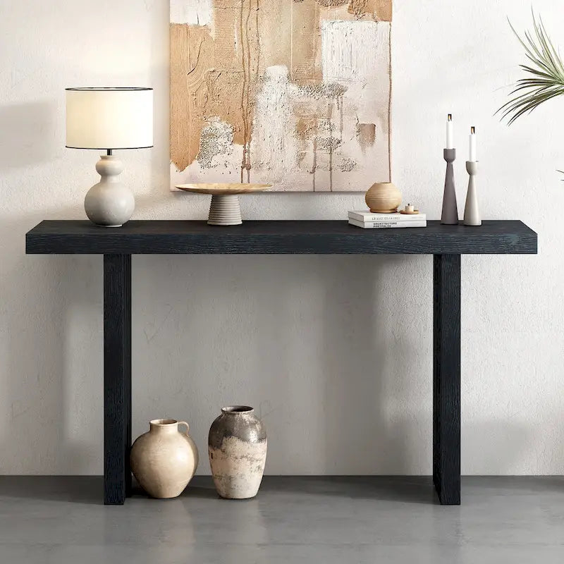 59 Modern Console Table with Distinctive Side Shapes for Entryway, Living Room