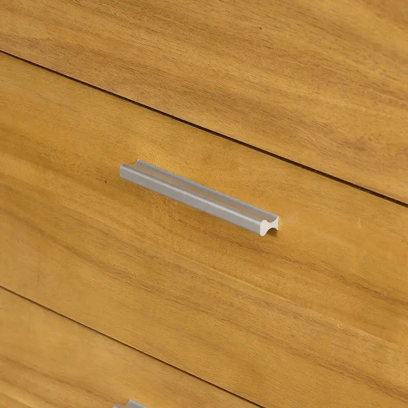 5-Drawer Solid Wood Vertical Chest with Metal Handle for Bedroom, Living Room