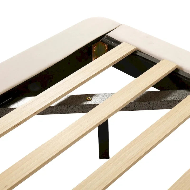 Queen Velvet Floating Platform Bed with Sensor Light