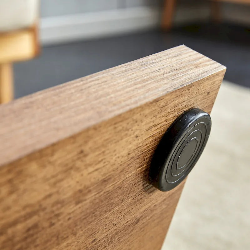 47.2 Modern Rectangular Coffee Table with Tempered Glass Tabletop and MDF Legs