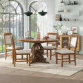 5-Piece Wooden Dining Table Set with Extendable Table & 4 Chairs