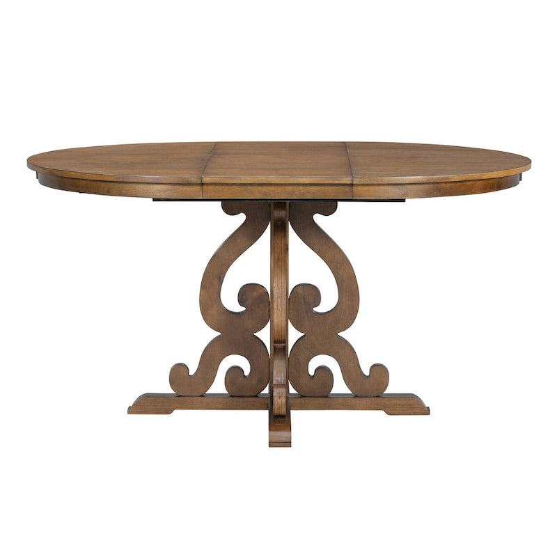 5-Piece Wooden Dining Table Set with Extendable Table & 4 Chairs