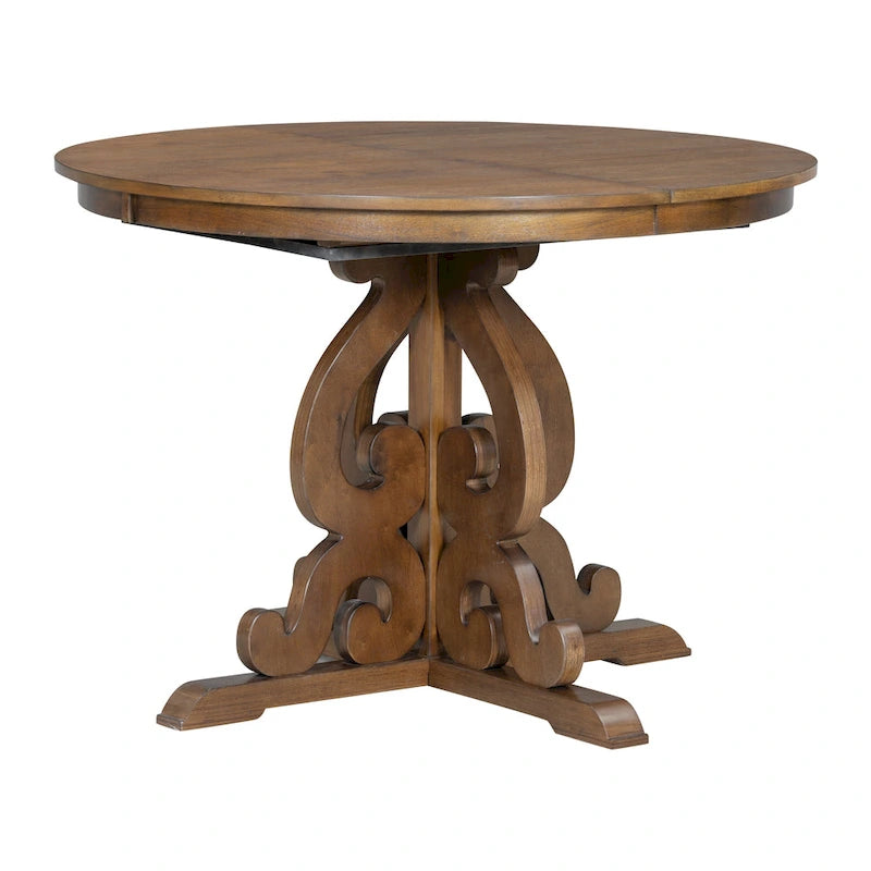 5-Piece Wooden Dining Table Set with Extendable Table & 4 Chairs