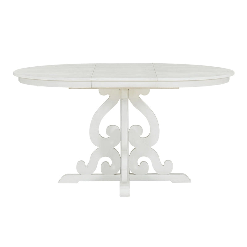 5-Piece Wooden Dining Table Set with Extendable Table & 4 Chairs