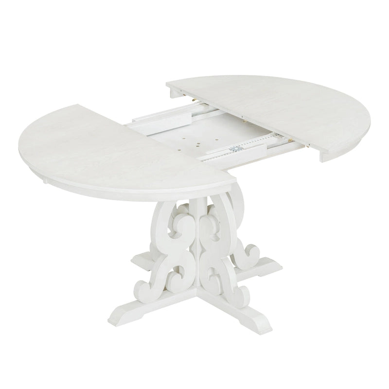 5-Piece Wooden Dining Table Set with Extendable Table & 4 Chairs