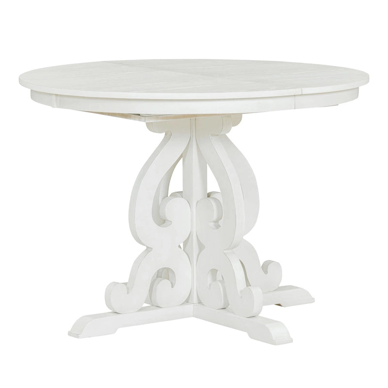 5-Piece Wooden Dining Table Set with Extendable Table & 4 Chairs