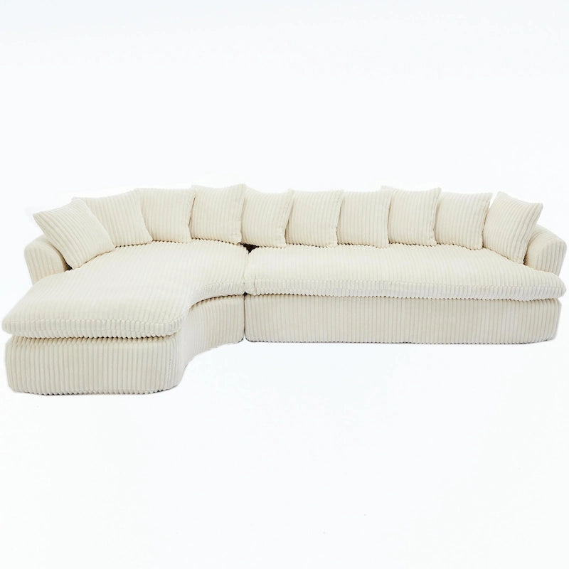 127 Large Sectional Sofa,Modular L Shaped Left Sofa,Corduroy Fabric