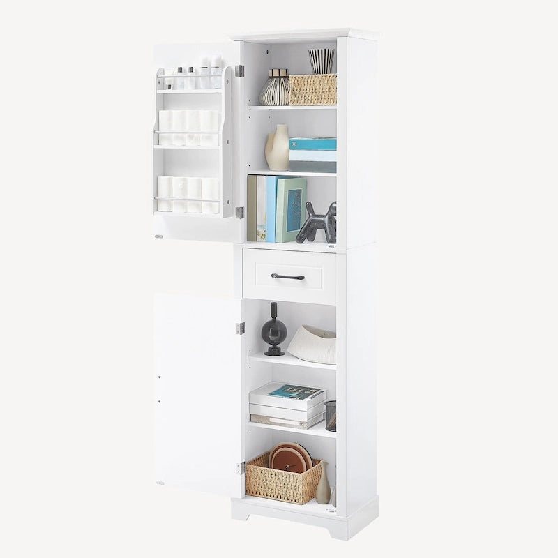 Tall Freestanding Bathroom Storage Cabinet with 2 Doors and 1 Drawer