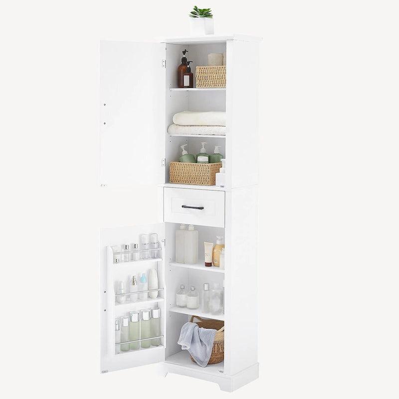 Tall Freestanding Bathroom Storage Cabinet with 2 Doors and 1 Drawer
