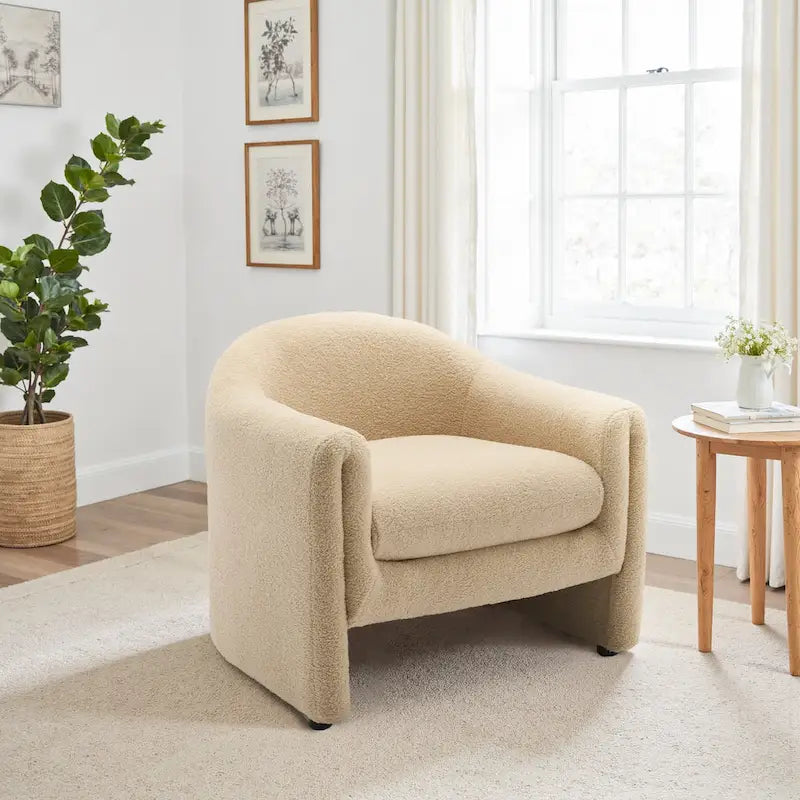 Modern Barrel Upholstered Accent Chair