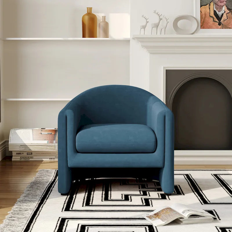 Modern Barrel Upholstered Accent Chair