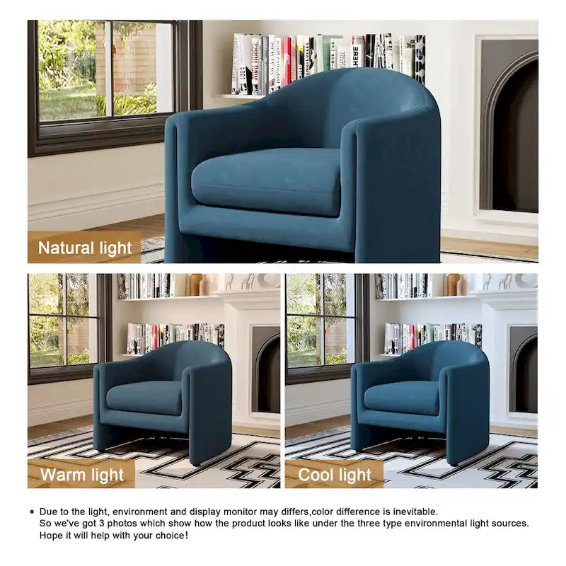 Modern Barrel Upholstered Accent Chair