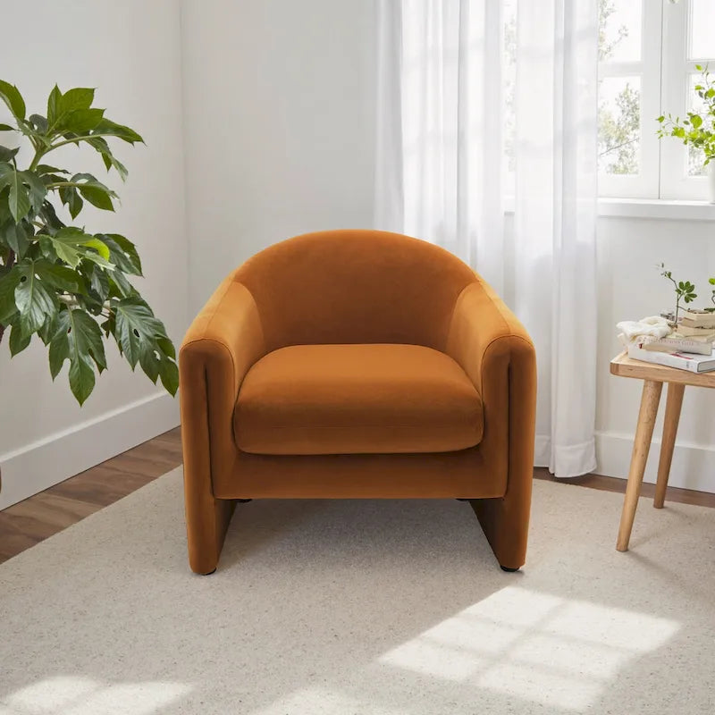 Modern Barrel Upholstered Accent Chair