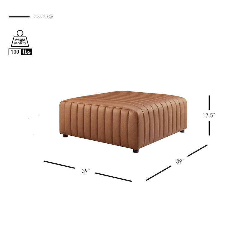 Harland Faux Leather Square Coffee Table/Ottoman