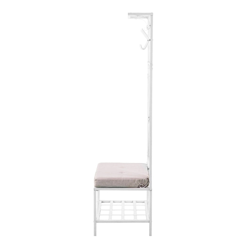 Inverhuron White Metal Hall Tree Coat Rack