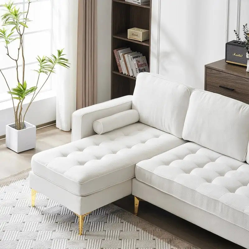 3-Seater Golden Tripod Legs Indoor Modular Sofa