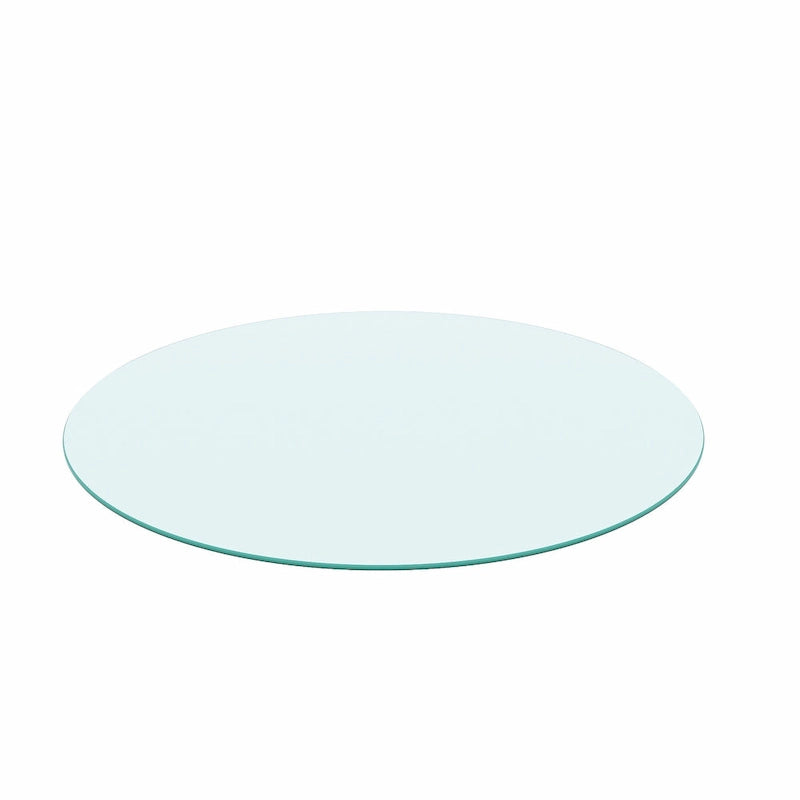 Round Tempered Glass Table Top Clear Glass Thick Round Polished Edge