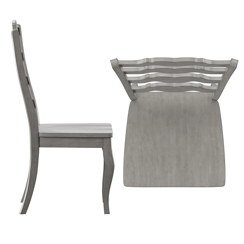 Ronda French Ladder Back Wood Dining Chairs (Set of 2)