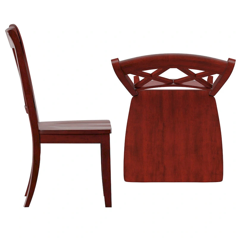 Ronda Double X Back Wood Dining Chairs (Set of 2)