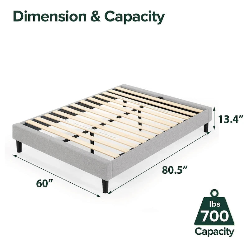 Priage by ZINUS Upholstered Platform Bed Frame