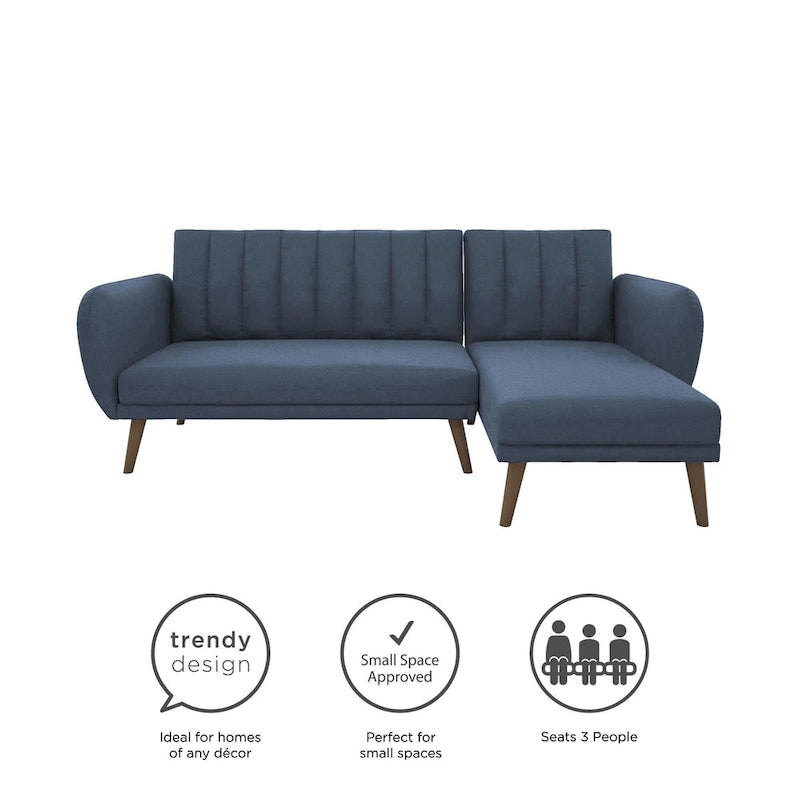 The Novogratz Brittany Sectional Futon Sofa
