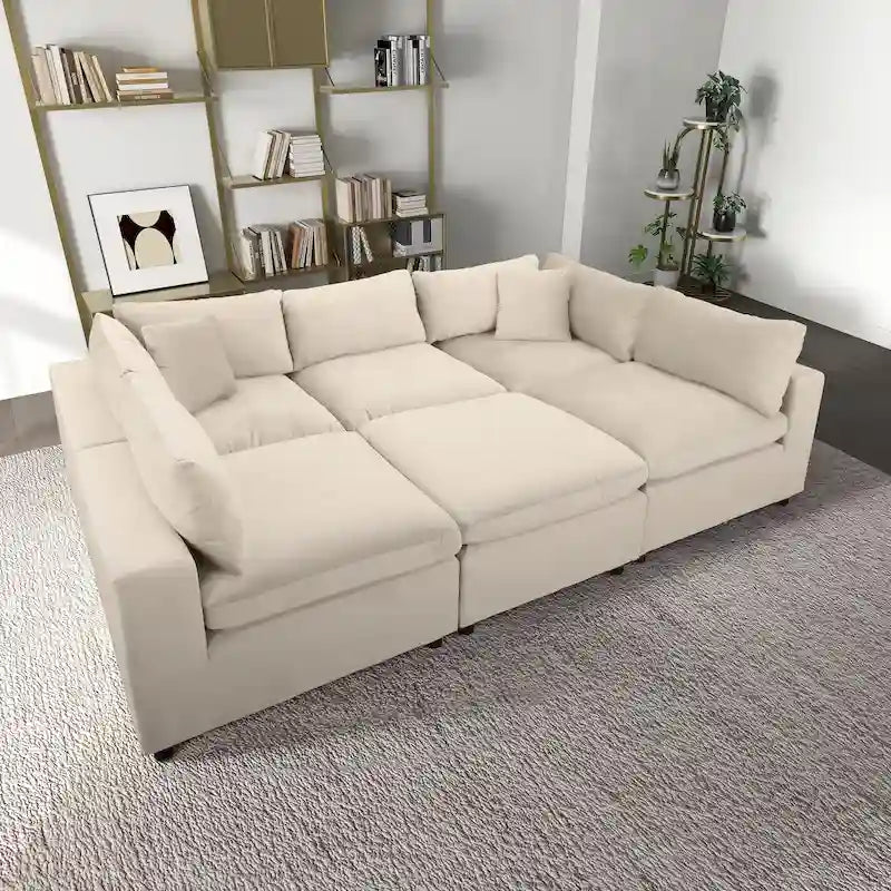 Yannie Mid-Century Modern Modular Sectional Velvet Sofa