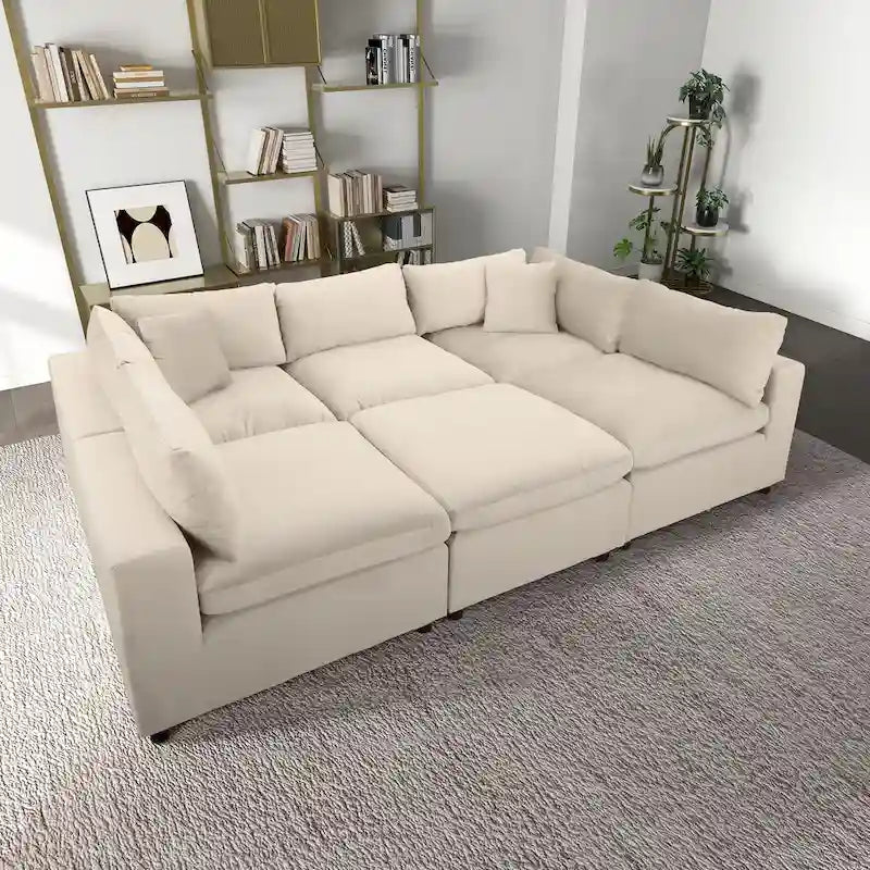 Yannie Mid-Century Modern Modular Sectional Velvet Sofa