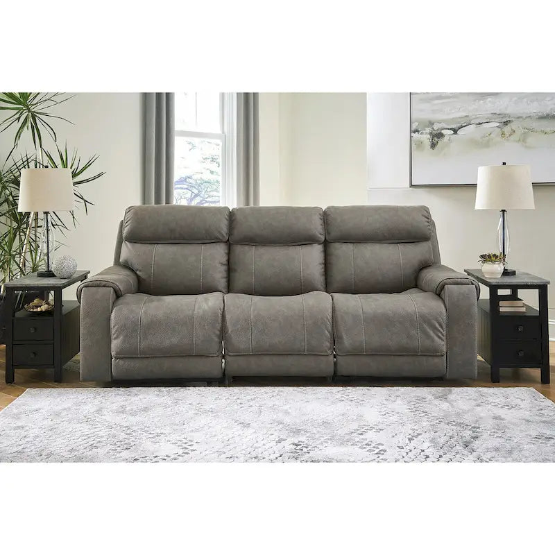 Signature Design by Ashley Starbot Gray 3-Piece Power Reclining Sofa - 101W x 42D x 42H