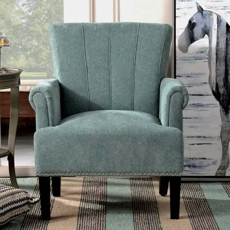 Accent Rivet Tufted Polyester Armchair