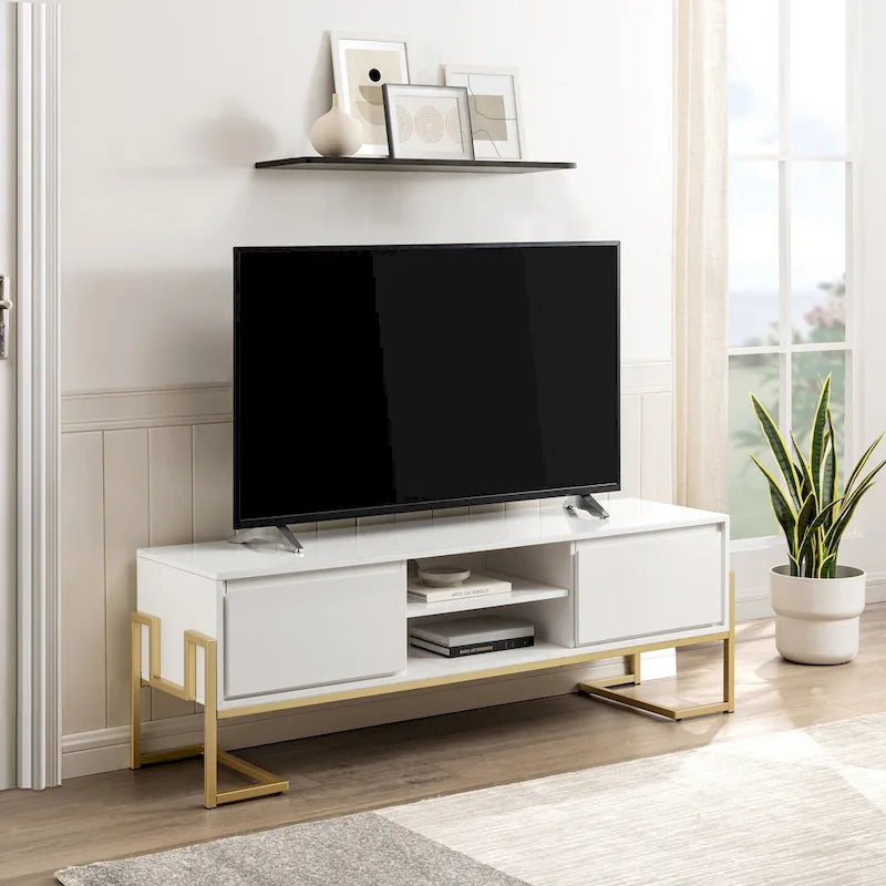 Middlebrook Contemporary Metal-Base 2-Drawer TV Stand