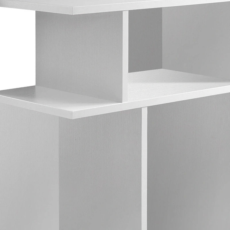 HomeRoots 24 White Wood End Table With Six Open Shelves - 11.75