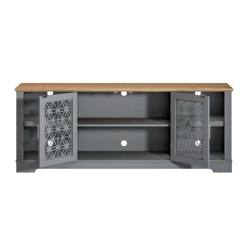 70 in. Decorative Floral Door TV Stand for Tvs up to 82 in.