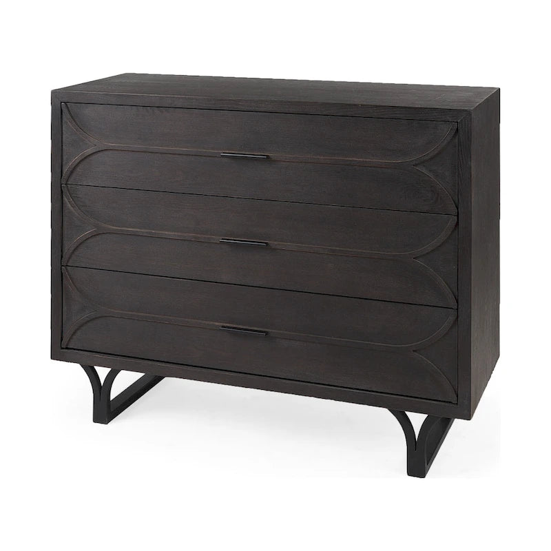 Contemporary Dark Oval Accent Cabinet - 31.8898 H x 15.9449 W x 39.9606 D