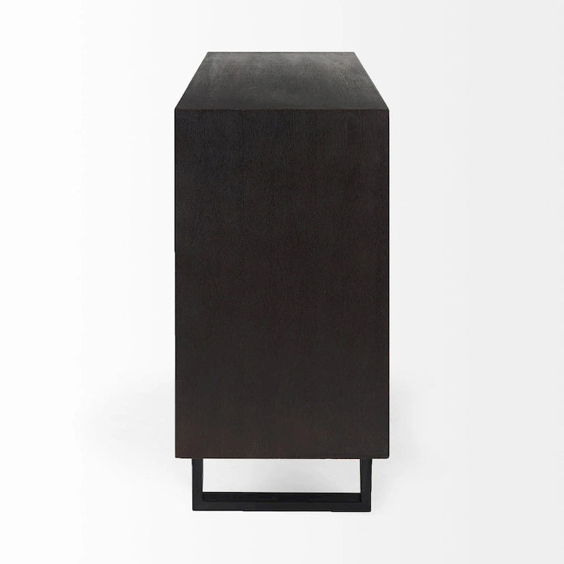 Contemporary Dark Oval Accent Cabinet - 31.8898 H x 15.9449 W x 39.9606 D