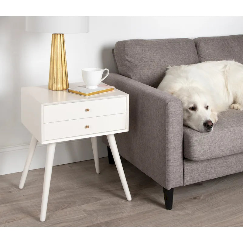 Kate and Laurel Finco Nightstand Side Table with 2 Drawers