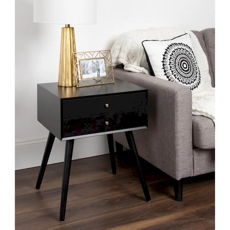 Kate and Laurel Finco Nightstand Side Table with 2 Drawers