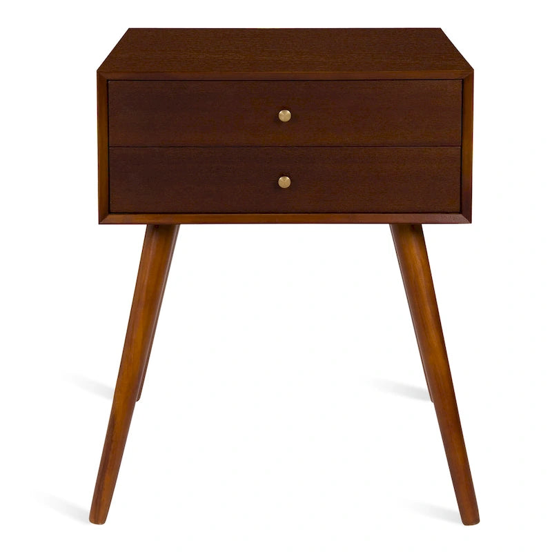 Kate and Laurel Finco Nightstand Side Table with 2 Drawers