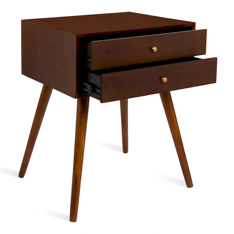Kate and Laurel Finco Nightstand Side Table with 2 Drawers