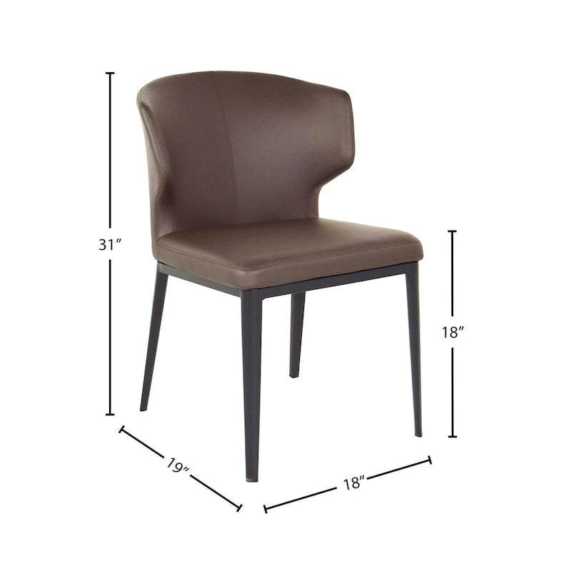 Cabo Mid-century Modern Faux Leather Wingback Dining Chair