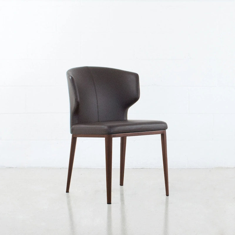 Cabo Mid-century Modern Faux Leather Wingback Dining Chair