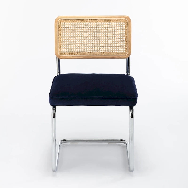 Latham Cane Back Velvet Side Chair (Set of 2)