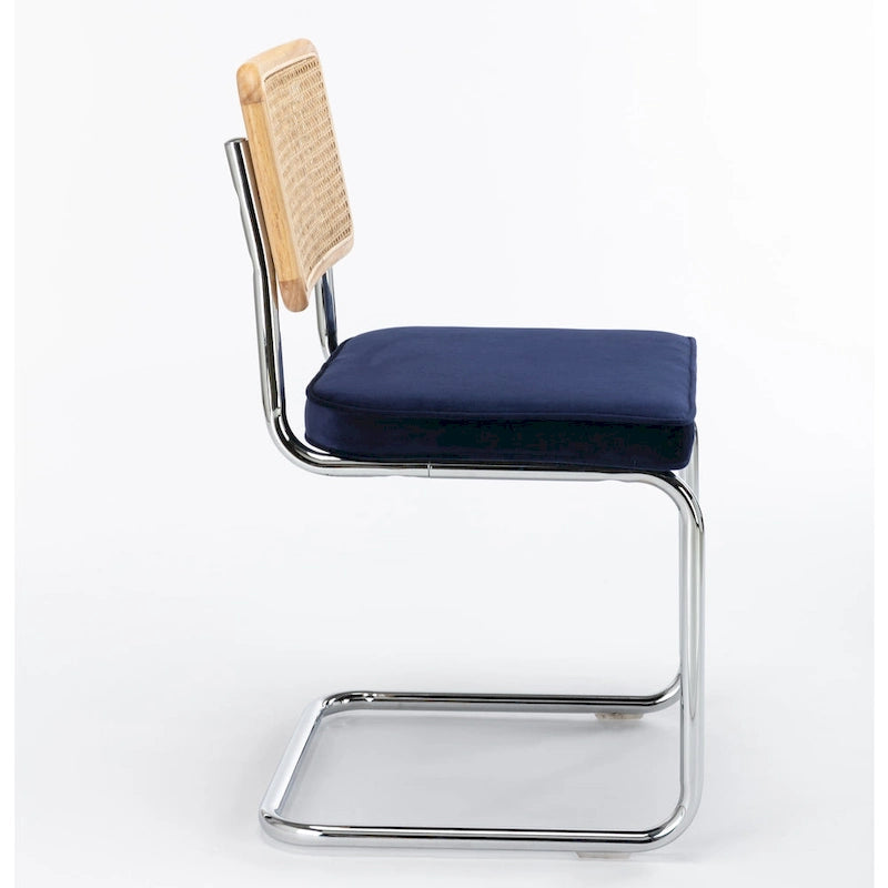 Latham Cane Back Velvet Side Chair (Set of 2)