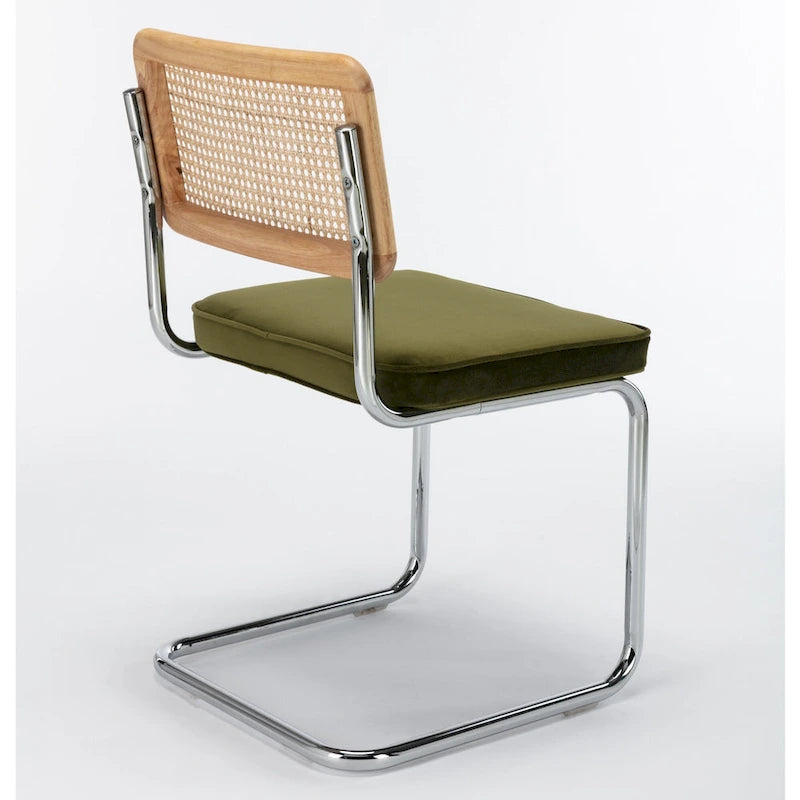 Latham Cane Back Velvet Side Chair (Set of 2)