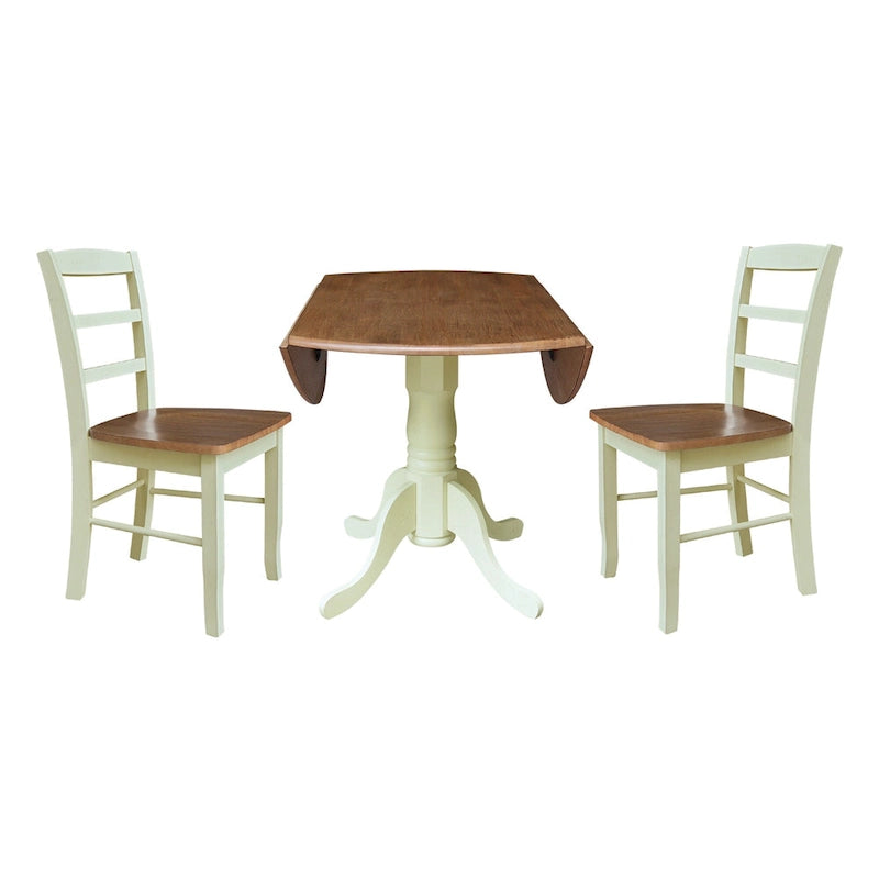 42 Dual Drop Leaf Pedestal Dining Table with Madrid Ladderback Chairs - Dining Set