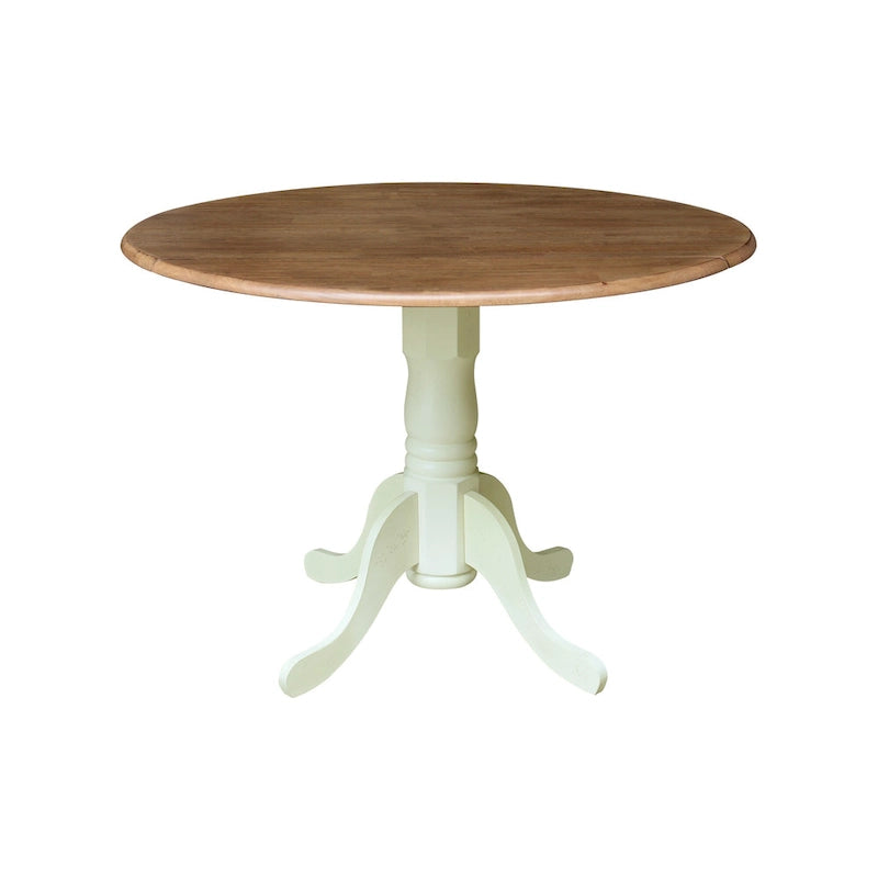 42 Dual Drop Leaf Pedestal Dining Table with Madrid Ladderback Chairs - Dining Set