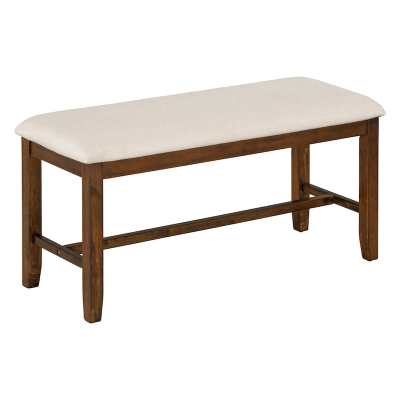 Nestfair 6-Piece Dining Table Set with 4 Fabric Chairs and Bench