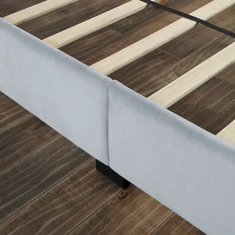 Honeycomb Modern Grey Velvet Headboard Storage Guest Bed by Furniture of America