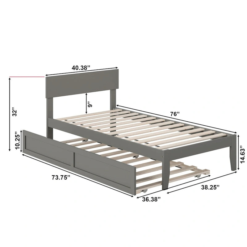 AFI Boston Platform Bed with Trundle