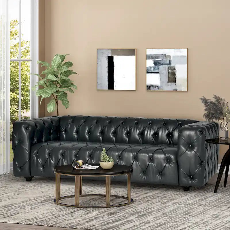 Sagewood Transitional Deeply Tufted Sofa by Christopher Knight Home
